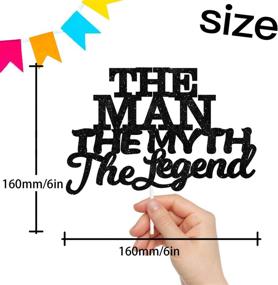 img 2 attached to 🎂 Black Dad Birthday & Father's Day Party Decor Supplies: The Man, The Myth, The Legend Cake Topper - Theme