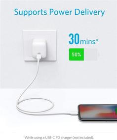 img 3 attached to Anker 3ft Powerline II USB C to Lightning Cable - MFi Certified for iPhone 13 Pro Max, 12 Pro, 11 X XS XR 8 Plus, AirPods Pro - Supports Power Delivery (Charger Not Included) - White