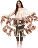 friendsgiving balloons banner kit: rose gold foil letters for fall harvest party decorations and thanks party backdrop logo