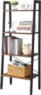 bewishome retro industrial ladder shelf with 4 tiers - multifunctional bookshelf, plant stand, and storage organizer for home office, living room, bedroom, kitchen, and bathroom logo