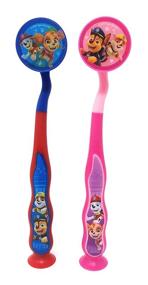 img 2 attached to 🐾 Kid-friendly PAW Patrol Toothbrush Set: Soft Suction Cup Brushes, 2-Pack, for Children 3+ Years