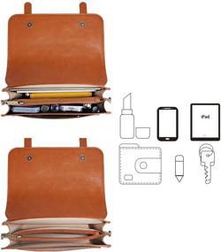 img 1 attached to 👜 ЭКОСУСИ Винтажная кожаная женская сумка-мессенджер и кошельки со съемными особенностями