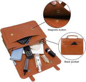 img 2 attached to 👜 ЭКОСУСИ Винтажная кожаная женская сумка-мессенджер и кошельки со съемными особенностями