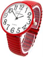 🕰️ super large face stretch band fashion watch in red logo