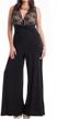 6650 plus sleeves jumpsuit black women's clothing for jumpsuits, rompers & overalls logo