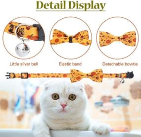 img 1 attached to PUPTECK Autumn Cat Collar with Bells - 2 Packs Bowtie Breakaway Cat 🐱 Collars, Fall Pattern for Halloween & Thanksgiving Day, Soft Adjustable Pet Puppy Kitty Collars