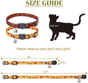 img 3 attached to PUPTECK Autumn Cat Collar with Bells - 2 Packs Bowtie Breakaway Cat 🐱 Collars, Fall Pattern for Halloween & Thanksgiving Day, Soft Adjustable Pet Puppy Kitty Collars