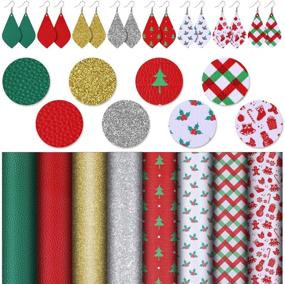 img 2 attached to Set of 12 Christmas-themed Metal Teardrop Earring Cutting Dies and 8 Faux Leather Sheets for DIY Christmas Earring Crafts Supplies