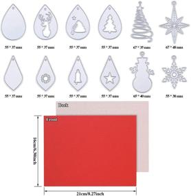 img 3 attached to Set of 12 Christmas-themed Metal Teardrop Earring Cutting Dies and 8 Faux Leather Sheets for DIY Christmas Earring Crafts Supplies