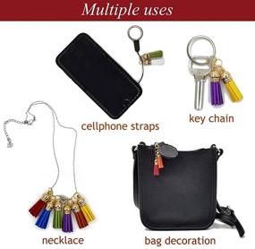 img 2 attached to 🔑 60 Pieces of Faux Suede Tassels for Keychains - DIY Jewelry Making Supplies and Bulk Leather Keychain Charms with 60 Pcs Jump Rings Key Chain Rings for Cellphone Straps, Pendants, Crafts - Perfect Christmas Gift