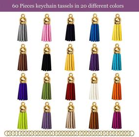 img 3 attached to 🔑 60 Pieces of Faux Suede Tassels for Keychains - DIY Jewelry Making Supplies and Bulk Leather Keychain Charms with 60 Pcs Jump Rings Key Chain Rings for Cellphone Straps, Pendants, Crafts - Perfect Christmas Gift