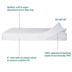 img 3 attached to 🛌 Premium Waterproof Fitted Crib Mattress Pad and Toddler Crib Mattress Protector – Hypoallergenic Bedding Sets for Boys and Girls (White, Crib 28''x52'')