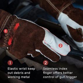 img 2 attached to 🔥 Experience the Ultimate Protection with YESWELDER Specific Resistant Goatskin Fireplace Gloves