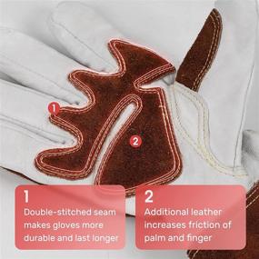 img 1 attached to 🔥 Experience the Ultimate Protection with YESWELDER Specific Resistant Goatskin Fireplace Gloves