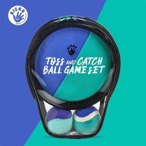 img 3 attached to 🏓 High-Quality Kicko Toss and Catch Ball Game - Purple and Teal Color - Paddle Balls with Catcher Mitts, Durable and Soft Tennis Balls, & Travel Case - Perfect for Kids Indoor/Outdoor Team Sports, Backyard or Beach Activities - New & Improved Design