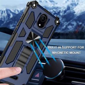 img 3 attached to Wiko Ride 2 Case, Wiko Life 2 U307AS Case, Wiko U520AS Case with Screen Protector - Ailiber Blue Magnetic Car Mount, Kickstand Holder, Rugged Durable Shockproof Cover for Wiko Ride2