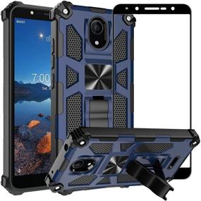 img 4 attached to Wiko Ride 2 Case, Wiko Life 2 U307AS Case, Wiko U520AS Case with Screen Protector - Ailiber Blue Magnetic Car Mount, Kickstand Holder, Rugged Durable Shockproof Cover for Wiko Ride2