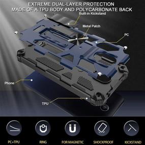 img 2 attached to Wiko Ride 2 Case, Wiko Life 2 U307AS Case, Wiko U520AS Case with Screen Protector - Ailiber Blue Magnetic Car Mount, Kickstand Holder, Rugged Durable Shockproof Cover for Wiko Ride2