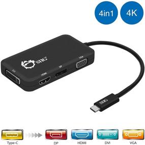 img 3 attached to 🔌 SIIG USB-C к 4K HDMI/DisplayPort/VGA/DVI многофункциональный адаптер - совместим с Thunderbolt 3 - 4-в-1 для устройств с включенным режимом DisplayPort Alt-Mode