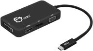 🔌 siig usb-c к 4k hdmi/displayport/vga/dvi многофункциональный адаптер - совместим с thunderbolt 3 - 4-в-1 для устройств с включенным режимом displayport alt-mode логотип