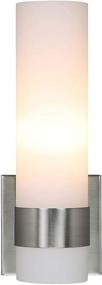 img 3 attached to XiNBEi Lighting ADA Wall Sconce with Opal Cylinder Glass in 🔆 Brushed Nickel - Bathroom Vanity Light for Living Room & Corridor (XB-W1185-BN)