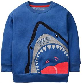 img 4 attached to LUMMY KIDS Toddler Sweatshirt Outfits Boys' Clothing
