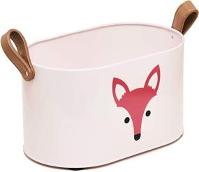 img 3 attached to 🦊 Bentonmarie Vintage Metal Caddy Organizer: Portable Diaper Bin, Nursery Storage Basket, and Bath Caddy - Fox Design