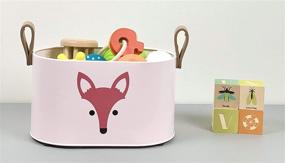 img 1 attached to 🦊 Bentonmarie Vintage Metal Caddy Organizer: Portable Diaper Bin, Nursery Storage Basket, and Bath Caddy - Fox Design