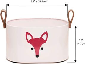 img 2 attached to 🦊 Bentonmarie Vintage Metal Caddy Organizer: Portable Diaper Bin, Nursery Storage Basket, and Bath Caddy - Fox Design