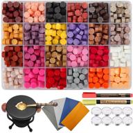 💌 736 piece wax seal kit for letters - yipled 24 color wax sealing beads with warmer, melting spoon, candles, metallic pen, vintage envelopes - ideal for weddings, gifts, crafts logo