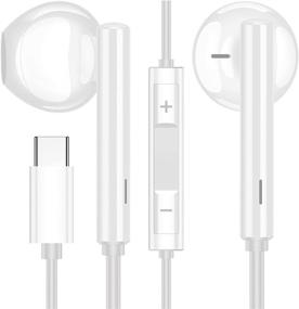 img 4 attached to 🎧 TITACUTE USB Type C Headphones: Digital Earbuds with Microphone for Samsung Galaxy S20 S21 Ultra, OnePlus 8 Pro and More - Noise Isolation, Wired In-Ear Headphones