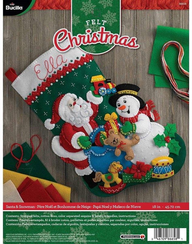 bucilla christmas stocking applique 86658 로고