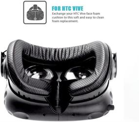 img 2 attached to Kiwi Design VR Face Cover Cushion for HTC Vive | Foam Pad Eye Pad 🥝 Replacement for HTC Vive (2 Packs) | 12mm & 6mm Thickness | Lens Cleaning Kit Included
