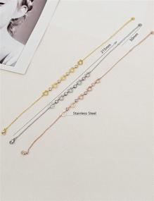 img 3 attached to 🌹 Регулируемые женские браслеты на щиколотку, цвета розового золота - стильные украшения для девушек.