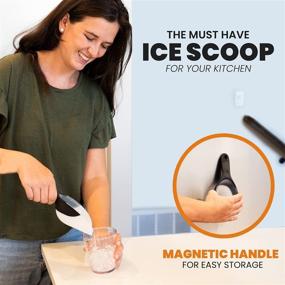 img 3 attached to 🧊 Spring Chef Magnetic Ice Scoop: Convenient Soft-Grip Handle for Ice, Flour, Rice, Popcorn, and Pet Food