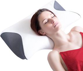img 4 attached to 🌙 Cervical Pillow for Neck Pain: Contour Memory Foam, Orthopedic & Ergonomic Side Sleeping Pillows with Detachable Pillowcase Protection