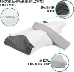 img 1 attached to 🌙 Cervical Pillow for Neck Pain: Contour Memory Foam, Orthopedic & Ergonomic Side Sleeping Pillows with Detachable Pillowcase Protection