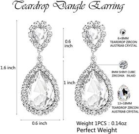 img 2 attached to 👑 Elegant Rhinestone Crystal Teardrop Jewelry Set: Gold/Silver Plated Earrings & Bracelet for Women and Girls