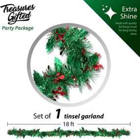 img 3 attached to Christmas Tree Green Tinsel Garland | Vivid Green Mistletoe Metallic Streamers | Festive Ceiling Hanging Decorations | Celebrate Holiday & Happy New Year | Indoor/Outdoor Disco Supplies