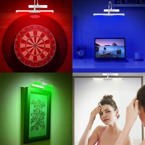 img 1 attached to 🎨 LUXSWAY Wireless Picture Lights with Remote Control, Dimmable and Timer Off, Rechargeable Battery Art Display Light for Paintings, Dart Board Lighting with Aluminum Finish, Upgraded 12-Color Changing-Silver