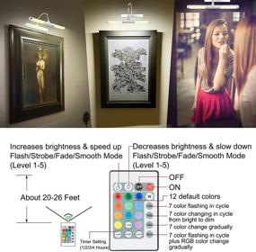 img 2 attached to 🎨 LUXSWAY Wireless Picture Lights with Remote Control, Dimmable and Timer Off, Rechargeable Battery Art Display Light for Paintings, Dart Board Lighting with Aluminum Finish, Upgraded 12-Color Changing-Silver