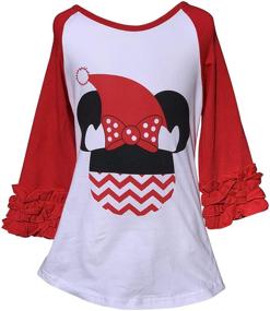 img 2 attached to Christmas Holiday Red XL P201927P Girls' Clothing for Tops, Tees & Blouses
