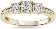 💍 14k yellow gold 1ct 3 stone diamond engagement ring logo