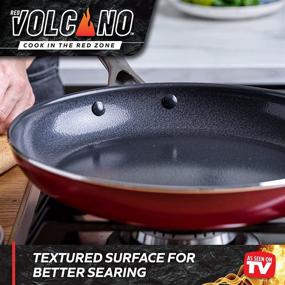 img 1 attached to 14-Piece Red Volcano Textured Ceramic Nonstick Cookware Set - Healthy Pots and Pans Collection