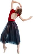 daydance women's ballet skirts: elegant long sheer dance skirts in black with tie waist logo