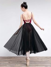 img 2 attached to Daydance Women's Ballet Skirts: Elegant Long Sheer Dance Skirts in Black with Tie Waist