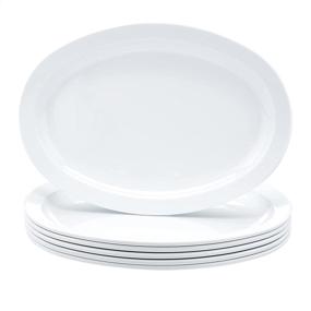 img 4 attached to 🍽️ AmazonCommercial White Melamine Platter Narrow - Sturdy and Versatile Serving Tray for Catering and Events