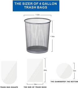 img 3 attached to 🗑️ JASINCESS прочные мусорные пакеты на 4 галлона - маленькие пластиковые пакеты для дома, офиса и кухни (Черные, набор из 240)