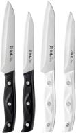 🔪 ultra sharp 4pcs paring knife set - 4/4.5 inch fruit and vegetable knives - german stainless steel - abs handle logo