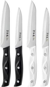 img 4 attached to 🔪 Ultra Sharp 4PCS Paring Knife Set - 4/4.5 inch Fruit and Vegetable Knives - German Stainless Steel - ABS Handle